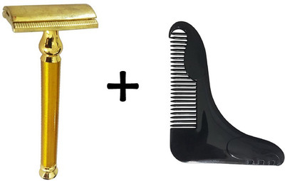 

Fully Beard Shaping Template Tool & Beard Comb, Beard Shaper | Barber Hair Salon Safe Shaving Razor / Shaving Razor For Men(Set of 2)