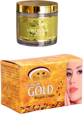 

Pink Root Gold Bleach 250gm, Olive Butter Cream 100gm(Set of 2)