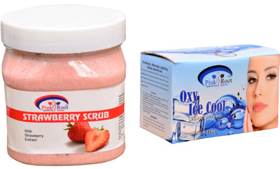 

Pink Root Oxy Ice Cool Bleach 250gm, Strawberry Scrub 500ml(Set of 2)