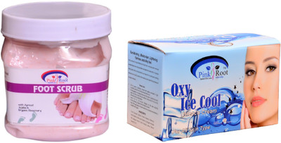 

Pink Root Oxy Ice Cool Bleach 250gm, Foot Scrub 500ml(Set of 2)