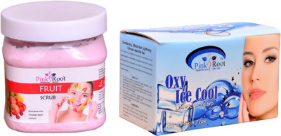 

Pink Root Oxy Ice Cool Bleach 250gm, Fruit Scrub 500ml(Set of 2)