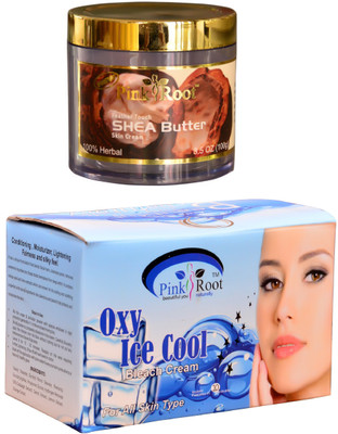 

Pink Root Oxy Ice Cool Bleach 250gm, Shea Butter Skin Cream 100gm(Set of 2)