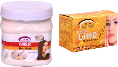 

Pink Root Gold Bleach 250gm, Garlic Hair Mask 500ml(Set of 2)