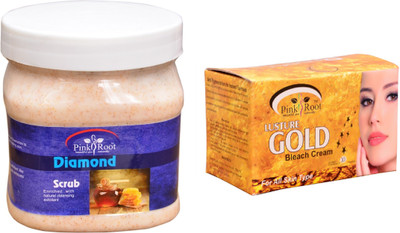 

Pink Root Gold Bleach 250gm, Diamond Scrub 500ml(Set of 2)
