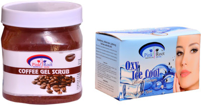

Pink Root Oxy Ice Cool Bleach 250gm, Coffee Gel Scrub 500ml(Set of 2)