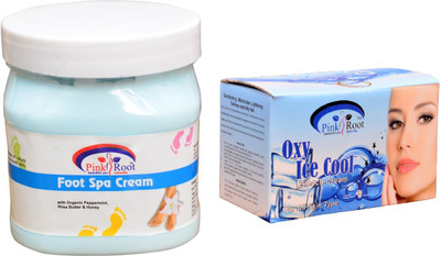 

Pink Root Oxy Ice Cool Bleach 250gm, Foot Spa Cream 500ml(Set of 2)
