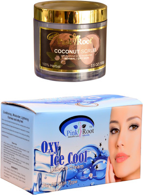 

Pink Root Oxy Ice Cool Bleach 250gm, Coconut Scrub 100gm(Set of 2)