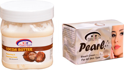 

Pink Root Pearl Bleach 250gm, Cocoa Butter Cream 500ml(Set of 2)