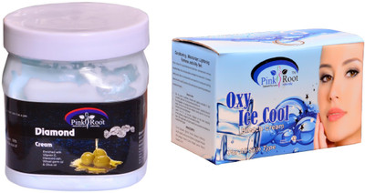 

Pink Root Oxy Ice Cool Bleach 250gm, Diamond Cream 500ml(Set of 2)