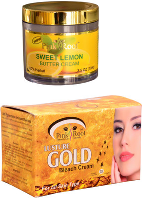 

Pink Root Gold Bleach 250gm, Sweet Lemon Butter Cream 100gm(Set of 2)