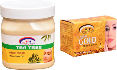 

Pink Root Gold Bleach 250gm, Tea Tree Mud Mask 500ml(Set of 2)