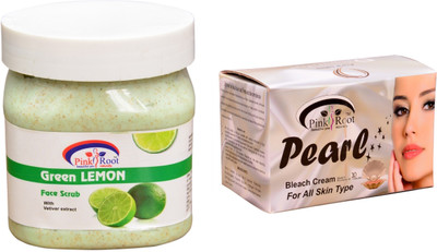 

Pink Root Pearl Bleach 250gm, Green Lemon Scrub 500ml(Set of 2)