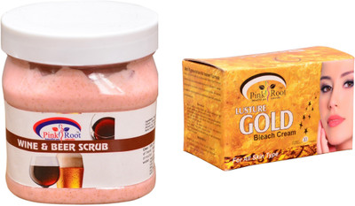 

Pink Root Gold Bleach 250gm, Wine & Beer Scrub 500ml(Set of 2)