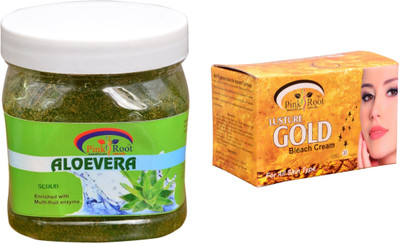 

Pink Root Gold Bleach 250gm, Aloe Vera Scrub 500ml(Set of 2)