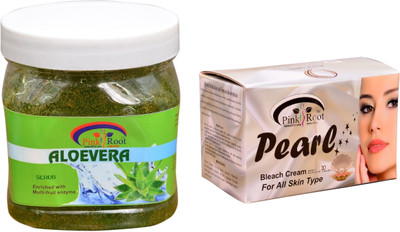 

Pink Root Pearl Bleach 250gm, Aloe Vera Scrub 500ml(Set of 2)