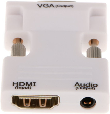 

Microware HDMI Female to VGA Male Converter + Audio Adapter Support 1080P Output White HDMI Adapter(Compatible with COMPUTER, White)