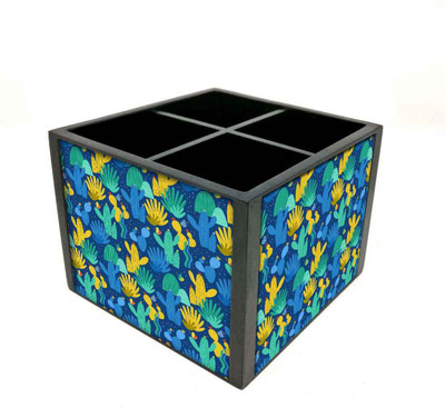 Nutcase 4 Compartments Wooden Remote Stand(Multicolor)