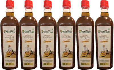

Farm Naturelle 6 Organic Black Sesame Seed Oil-(6 x 915 ML) Sesame Gingelly Til Cooking Oil (Cold Pressed Virgin Kachi Ghani) Sesame Oil Plastic Bottle(6 x 915 ml)