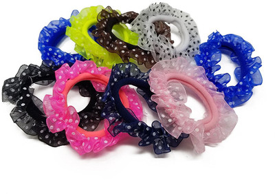 

RBasic Elastic hairband, soft chiffon patterned fabric MEDIUM (pack of 9) Hair Band(Multicolor)