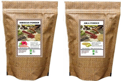 

organic herbs Hibiscus powder & Amla powder 400 gm(400 g)