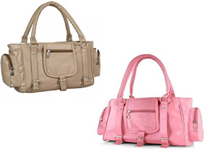SALEBOX Hand-held Bag(Pink, Brown), Brown;pink