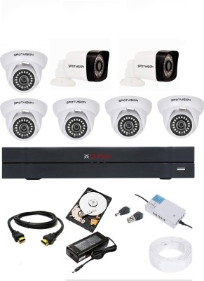 CP PLUS 8 Channal HD DVR 1080p 1Pcs,Spotvision Bullet Camera 2.4MP 2Pcs,Spotvision Dome Camera 2.4 MP 5Pcs,1 TB Hard Disk With Two Year Warranty 1Pcs,Wire Bundle 1Pcs,8 Channal Power Supply 1Pcs,Hdmi Cable 1Pcs,Mouse,Adapter,Bnc & DC Connectors, Security Camera(1 TB, 8 Channel)