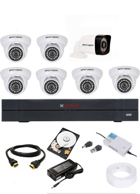 CP PLUS 8 Channal HD DVR 1080p 1Pcs,Spotvision Bullet Camera 2.4MP 1Pcs,Spotvision Dome Camera 2.4 MP 6Pcs,1 TB Hard Disk With Two Year Warranty 1Pcs,Wire Bundle 1Pcs,8 Channal Power Supply 1Pcs,Hdmi Cable 1Pcs,Mouse,Adapter,Bnc & DC Connectors, Security Camera(1 TB, 8 Channel)