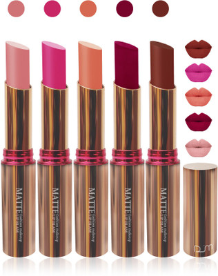 

Femina09 velvet matte lady blam Enriched with Vitamin E lipstick women fashion color cosmetics makeup combo set of 5(d pink,skin brown,pink maroon,d brown, 25 g)