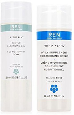 

Ren Skincare Evercalm Gentle Cleansing Gel And Vita Mineral Daily Supplement Moisturizing Cream(50.28 ml)
