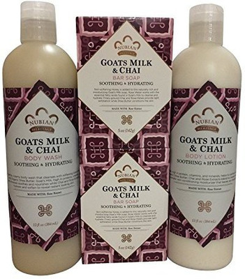 

Nubian Heritage GoatS Milk & Chai Soap Lotion & Body Wash(384.46 ml)