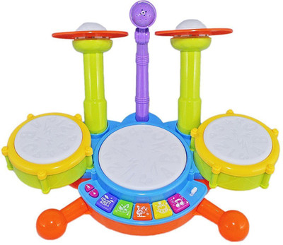 

SRI Drumming Toys for Baby Kids Touch Electronic Drum Set Big with Flashing Lights Size : 40 x 23 x 30 cm(Multicolor)