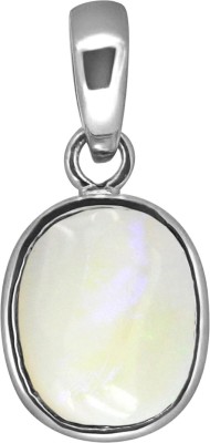 TEJVIJ AND SONS 10.25 ratti natural opal silver pendent with silver plating for men & women… 999 Silver Opal Silver Pendant