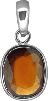 TEJVIJ AND SONS 6.25 ratti hessonite gomed garnet silver pendent with silver plating for men & women… 999 Silver Garnet Metal Pendant