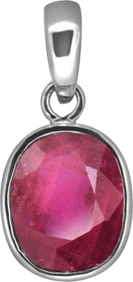 TEJVIJ AND SONS 4.25 ratti natural burma ruby silver pendent with silver plated for men & women… 999 Silver Ruby Metal Pendant