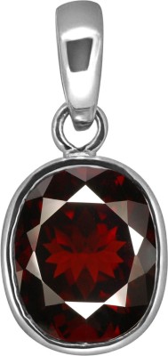 TEJVIJ AND SONS 12.25 ratti natural hessonite garnet gomed silver pendent with silver plated for men & women… 999 Silver Garnet Metal Pendant