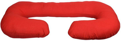 Jaipurlinen Plain Pregnancy Pillow Pack of 1(Red)
