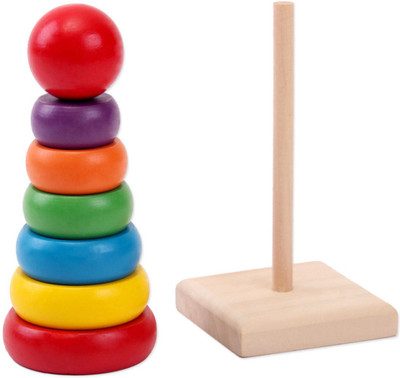 

Baybee Rainbow Stacking Rings | Wooden Educational Toys to Stimulate Brain Development & Fine Motor Skills(7 Pieces)