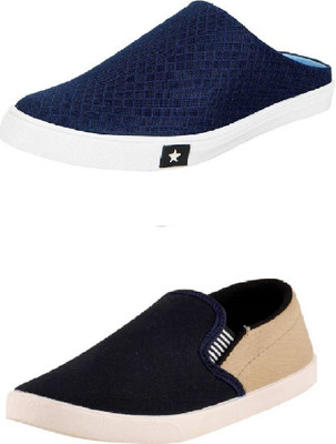 

STYLIVO Combo Pack 2 Loafers For Men's Slip On Sneakers For Men(Multicolor, Blue+beige