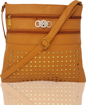 

TYPIFY Women Casual Tan Leatherette, PU Sling Bag