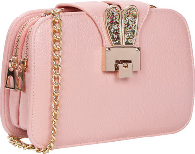 

Bagkok Women Evening/Party Pink PU Sling Bag