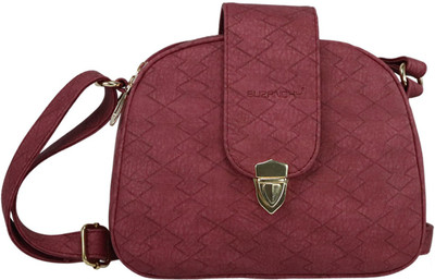 

BUZANCHY Girls Casual Maroon PU Sling Bag