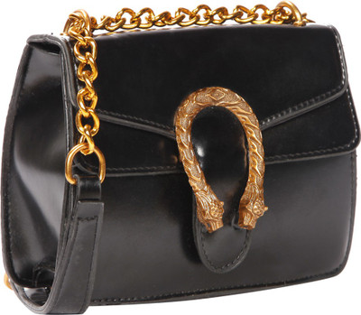 

Bagkok Women Formal Black PU Sling Bag