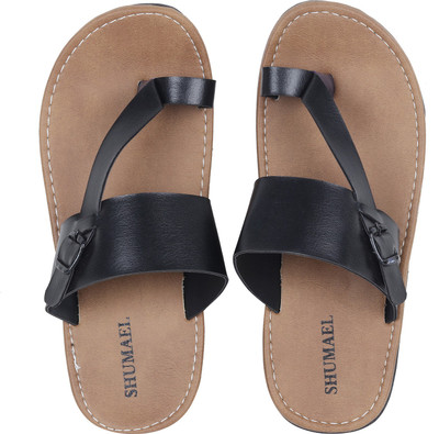 

Shumael Men's Black Flip-Flops and House Slippers Flip Flops