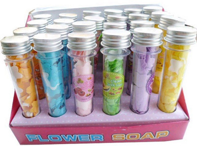 

Perfect shopo Clean Soft Toilet Travel Paper Soap in flower Design Tube Shape Bottle-(Set of 12 pcs)(6 g, Pack of 12)
