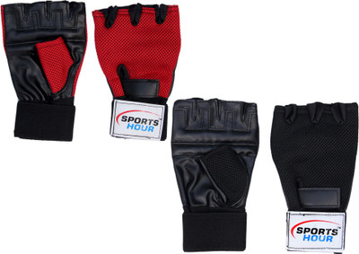 

Sportshour Gym Gloves (Pack of 2 Pair) Gym & Fitness Gloves (, Multicolor, Black;red