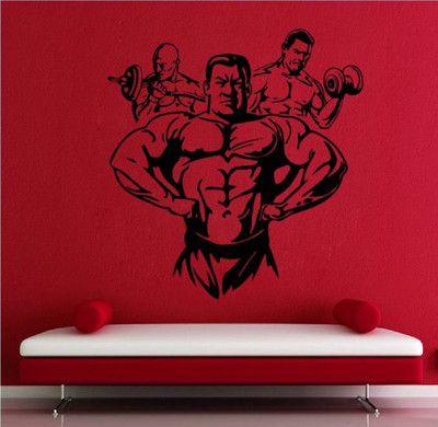 marvellous 64 cm m-trimangymblack Self Adhesive Sticker(Pack of 1)