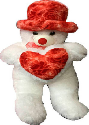 

ATTRACTIVE 3 Feet Soft Cute White Standing Heart Teddy Bear For Girls - 90 cm(White)
