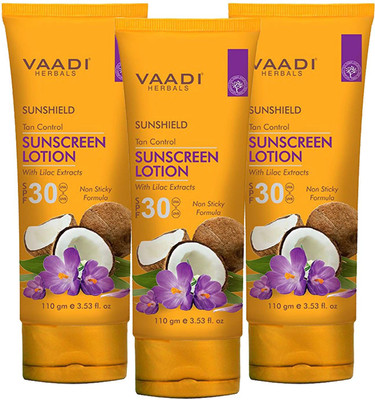 

vaadi Sunscreen Lotion SPF-30 with Lilac Extract 110g x 3 pack - SPF 30(330 g)