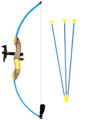 

IndusBay Archery set for kids Big Size 28 Inches Archer Bow and Arrow Toy with Laser Target,3 Arrows, Quiver and Strong String Thread(Yellow, Silver)