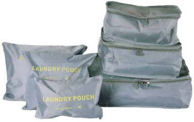 HOUSE OF QUIRK er Travel Storage Bag (43.99 cm x 30 cm x 3.99 cm, Set of 6, Grey)(Grey)